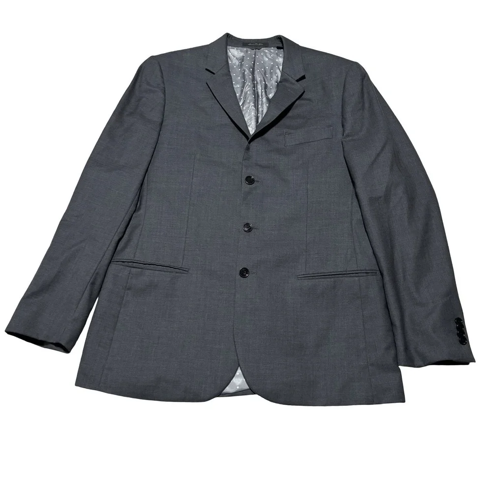 Indochino Men's Custom Blazer Gray 100% Wool‎ (Flat) 24 x 37